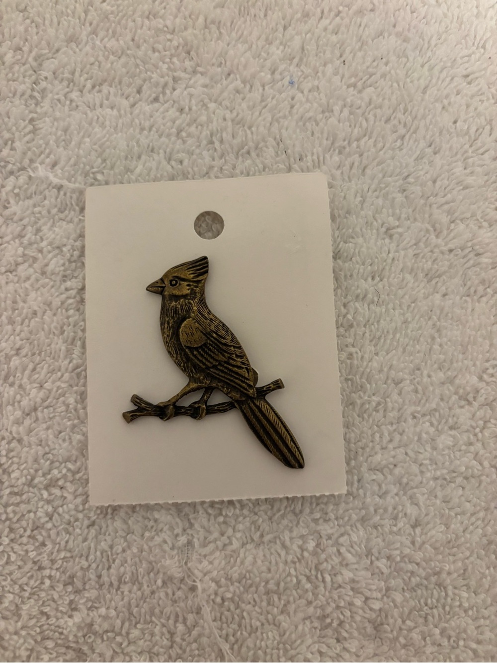 New vintage brass toned bird brooch